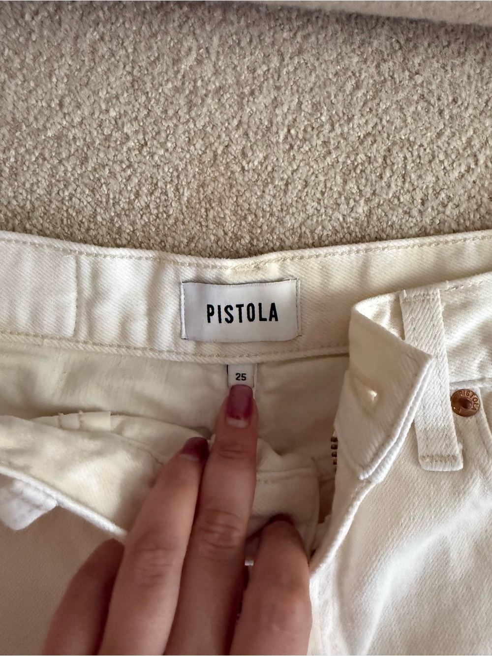 Pistola White High-Rise Denim Shorts - Picture 2 of 3